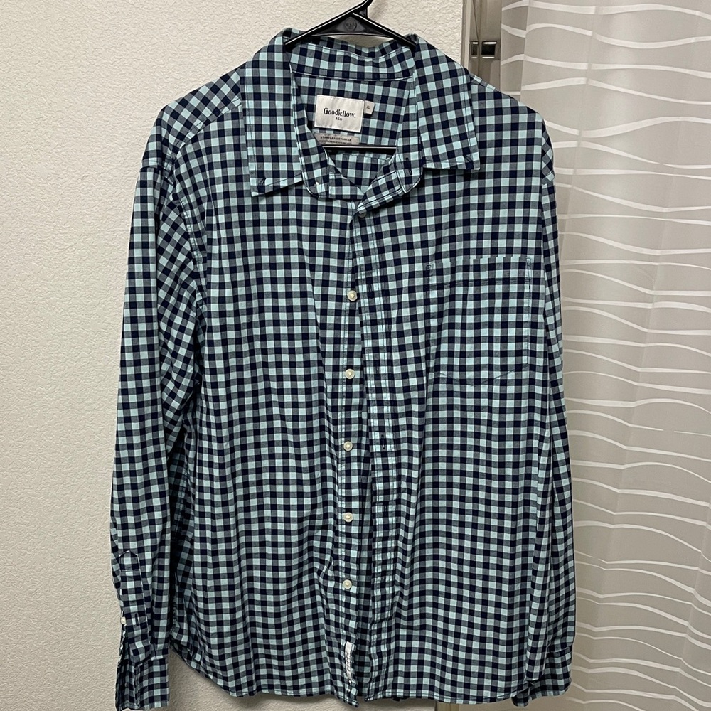 Goodfellow & Co Blue and White Plaid Shirt